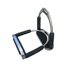 11.5cm Stainless Steel Safety Stirrups With Black Rubber Horse Flexible Stirrup 