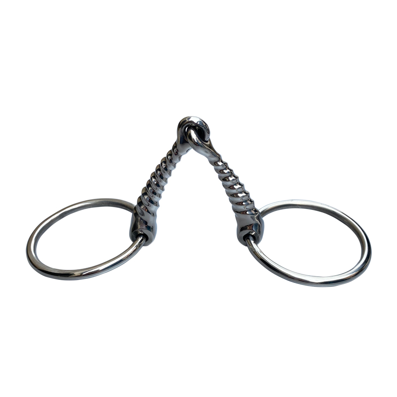 Stainless Steel Ring Snaffle Bit O-Ring Horse Bit 13.5cm Corkscrew Jointed Mouthpiece