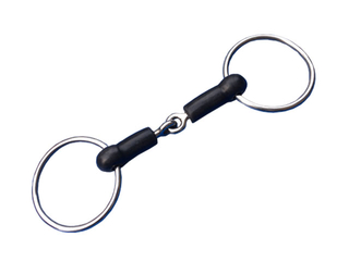 Stainless Steel Ring Snaffle Bit Rubber Mouth 