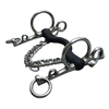 Pelham Bit Stainless Steel Wrapped Black Rubber Mouth Equestrian