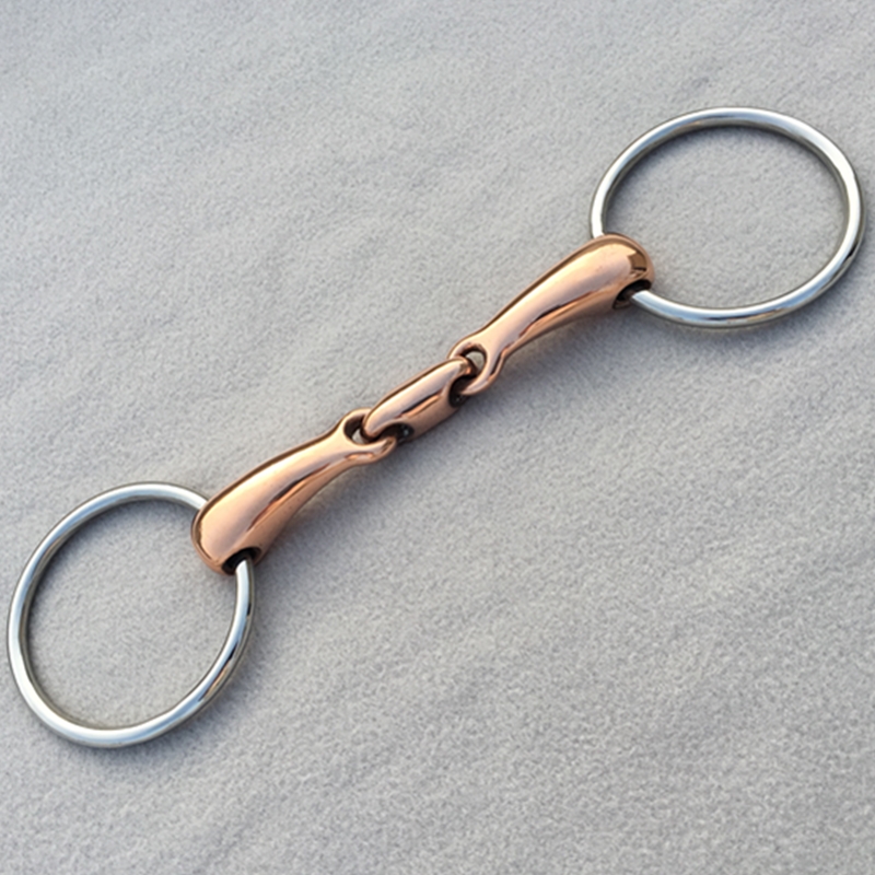 Stainless Steel Loose Ring Bit Horse Snaffle Bits Copper Double Broken Mouth