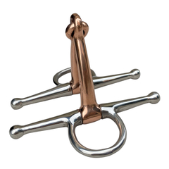 Stainless Steel Full Cheek Snaffle Bit Copper Mouth Bit