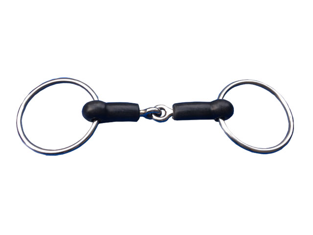 Stainless Steel Ring Snaffle Bit Rubber Mouth 