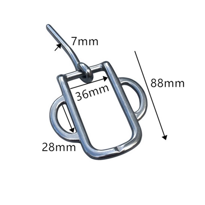  Stainless Steel Half Loop Buckle 2-slots 3.6cm