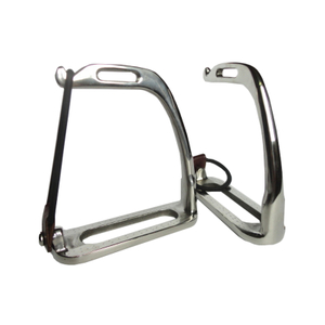 Stainless Steel Peacock Stirrup With Rubber Ring And Leather Horse Equipment