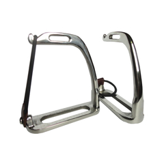 Stainless Steel Peacock Stirrup With Rubber Ring And Leather Horse Equipment